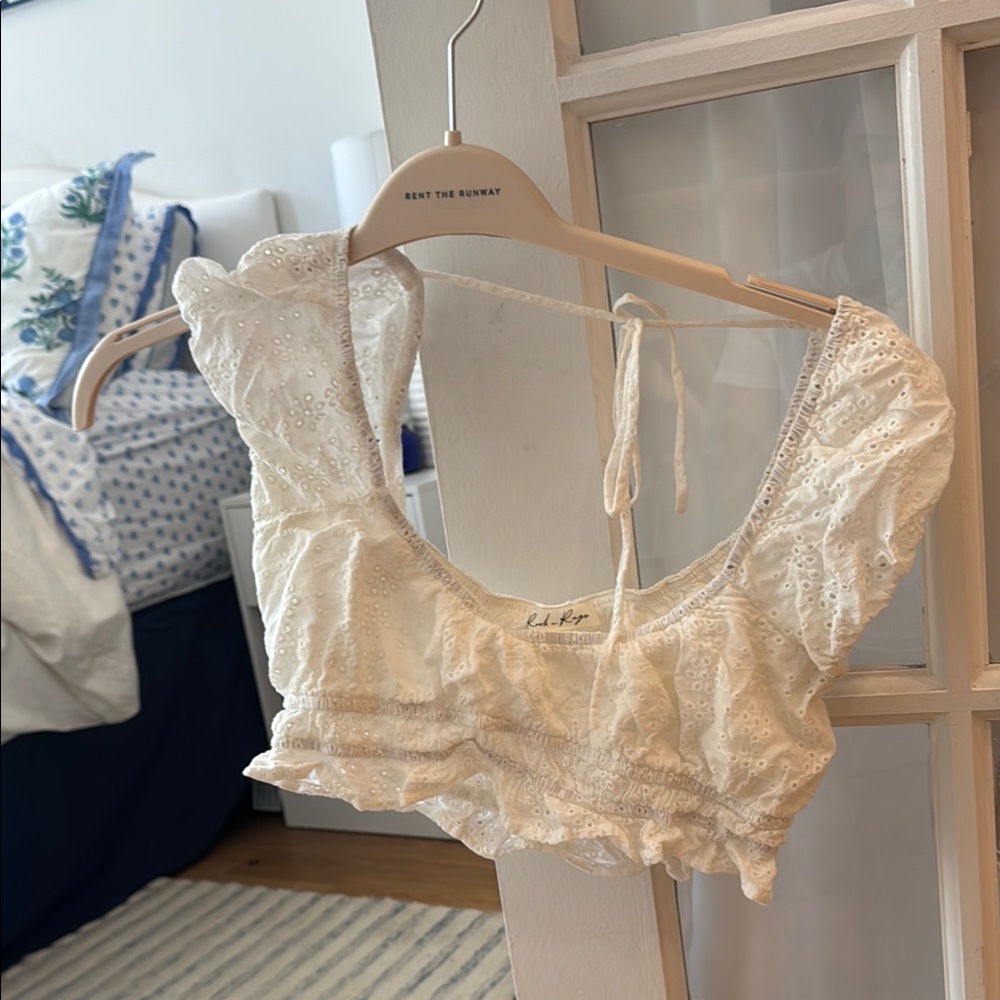 White Eyelet Crop Top